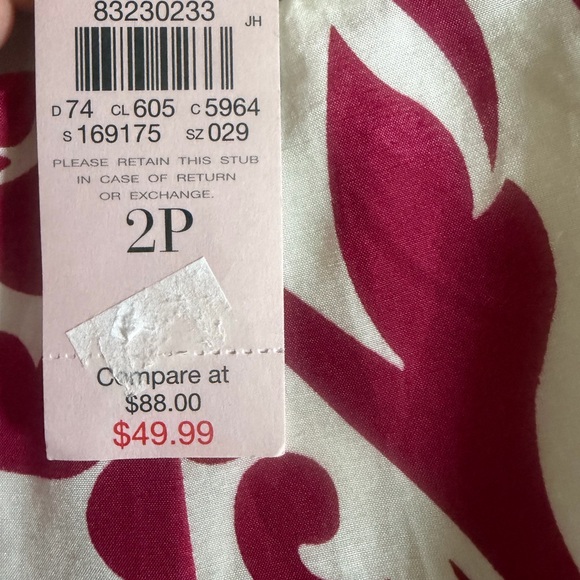 Ann Taylor Loft Floral Pink and White Silk Blend A line Skirt size 2P NWT - Picture 9 of 12